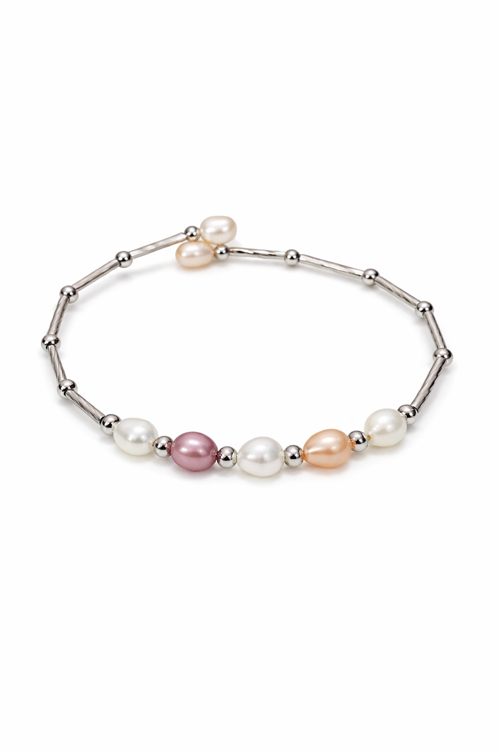 Natural Freshwater Pearl Silver Bracelet | Multicolor Pearl Bracelet | LP Jewels