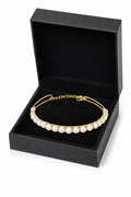 Elegant Freshwater Pearl Gold-Tone Bracelet | Classic Pearl Chain Bracelet | LP Jewels
