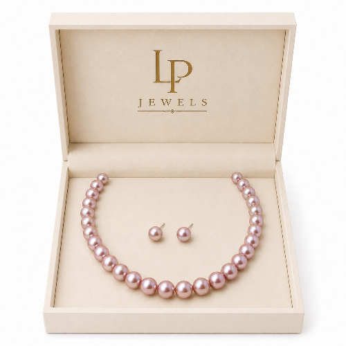 11-14mm Fancy Pink Pearl Mala Necklace | LP JEWELS