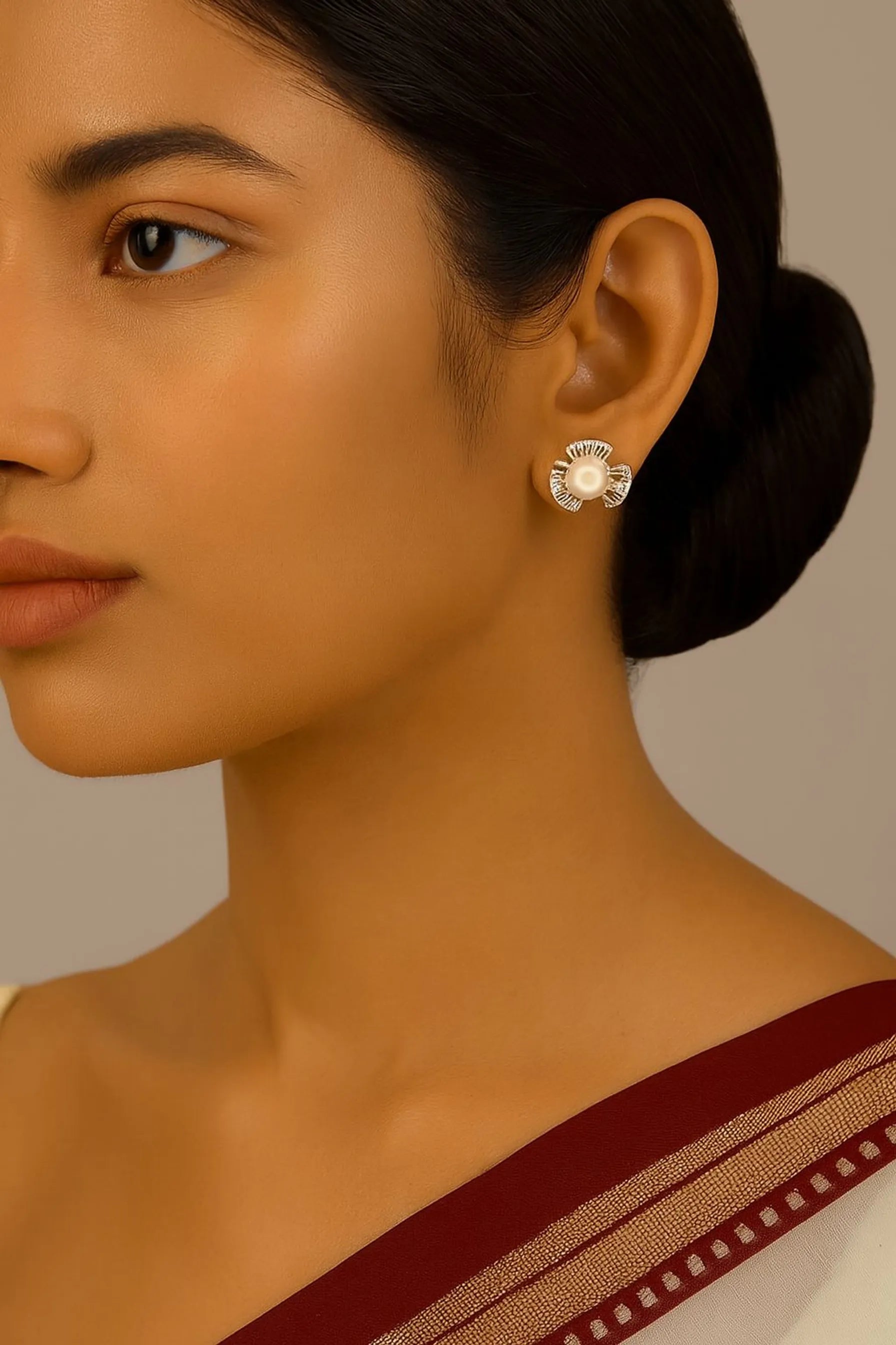 Graceful Pearl Earrings with Baguette Crystal Accents