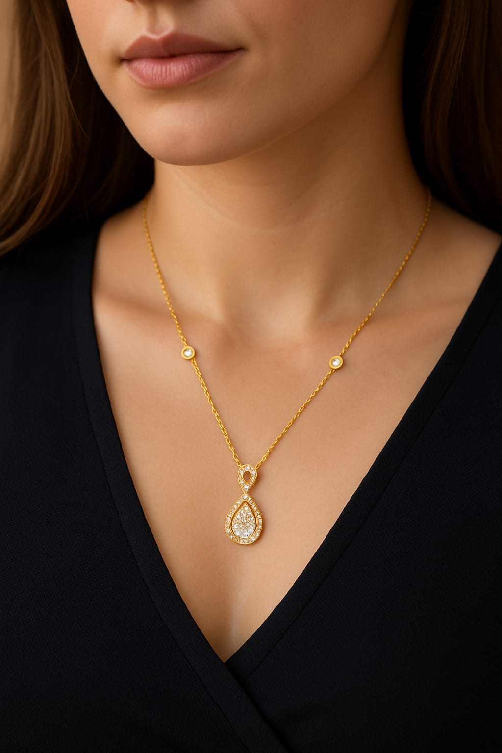 LP Jewels Designer Tear Drop Necklace for Women & Girls