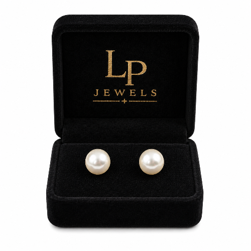LP JEWELS South Sea Pearl Stud Earrings for Women | Elegant 5.5 mm Pearl Earrings