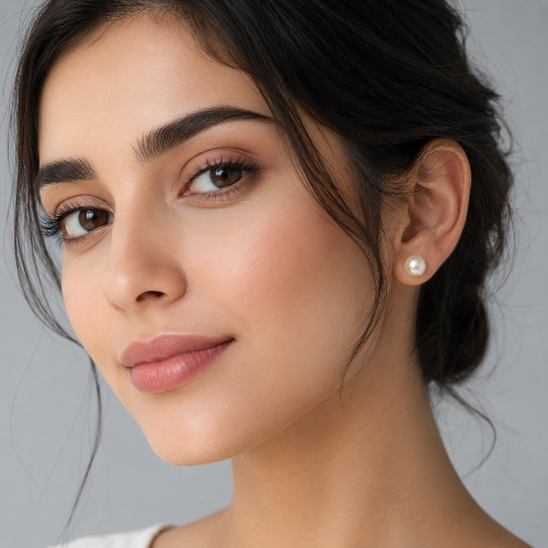 LP JEWELS South Sea Pearl Stud Earrings for Women | Elegant 5.5 mm Pearl Earrings