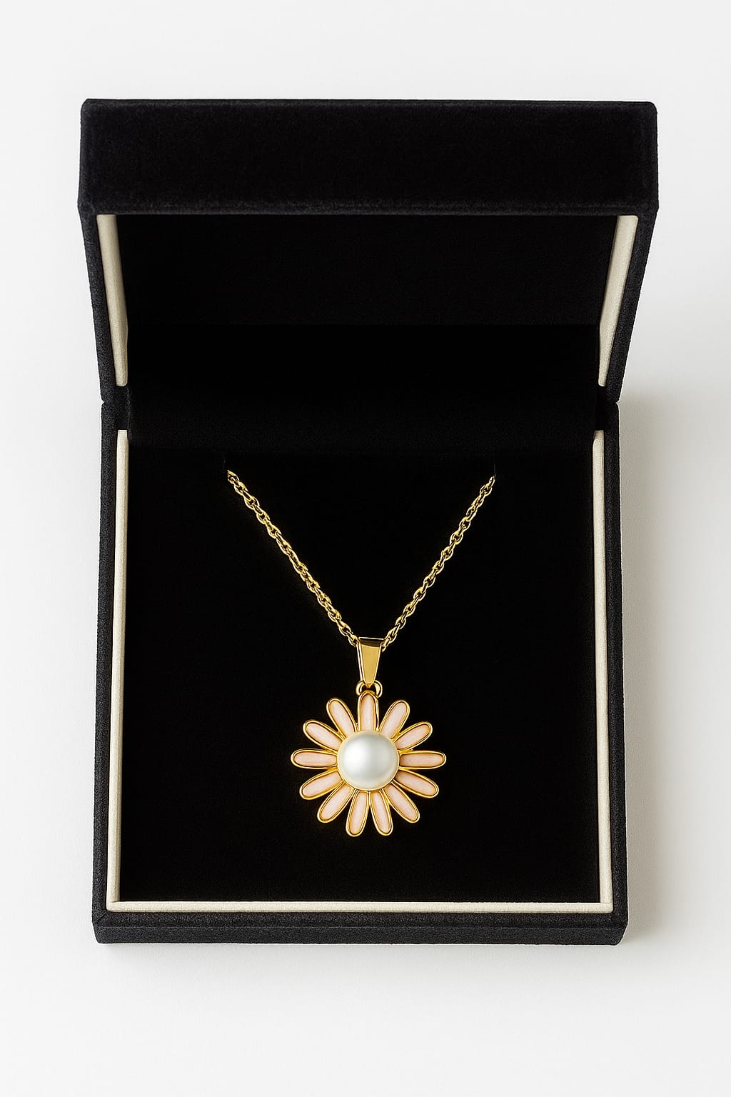 LP Jewels Sunflower Pearl Pendant Necklace for Women